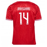 Camiseta Dinamarca Mikkel Damsgaard #14 Primera Equipación Replica Eurocopa 2024 mangas cortas